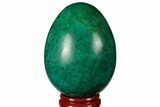 Polished Chrysocolla & Malachite Egg - Peru #133793-1